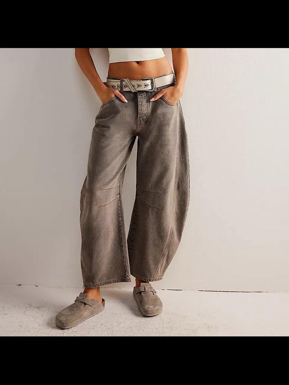 Free People *Brand New*!! We The Free Good Luck Mid Rise Barrel Jeans